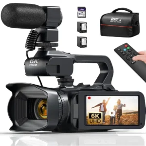6K Videocámara Filmadora 64MP, WiFi incorporado, Pantalla 4 pulgadas